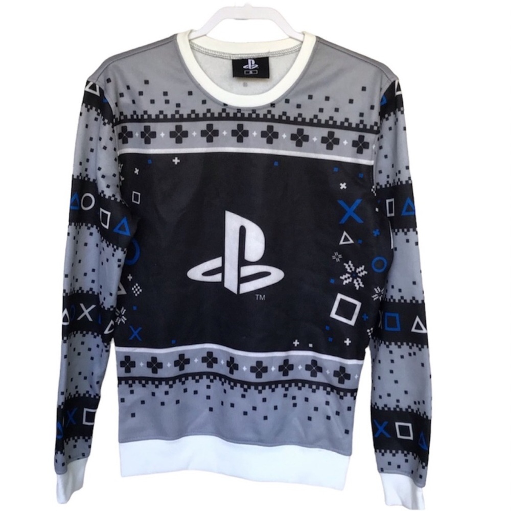 PlayStation Video Game Brand Theme 
Long Sleeves Sweater Size S